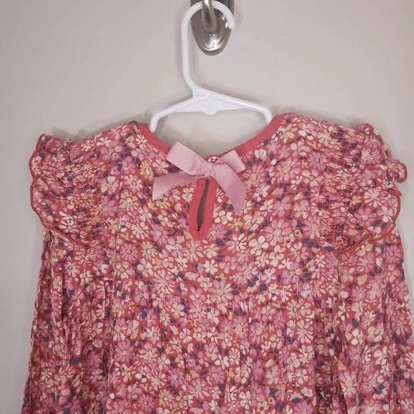 Matilda Jane Floral Ruffle Pink Long Sleeve Girl's Blouse Size 10 New - Picture 5 of 7